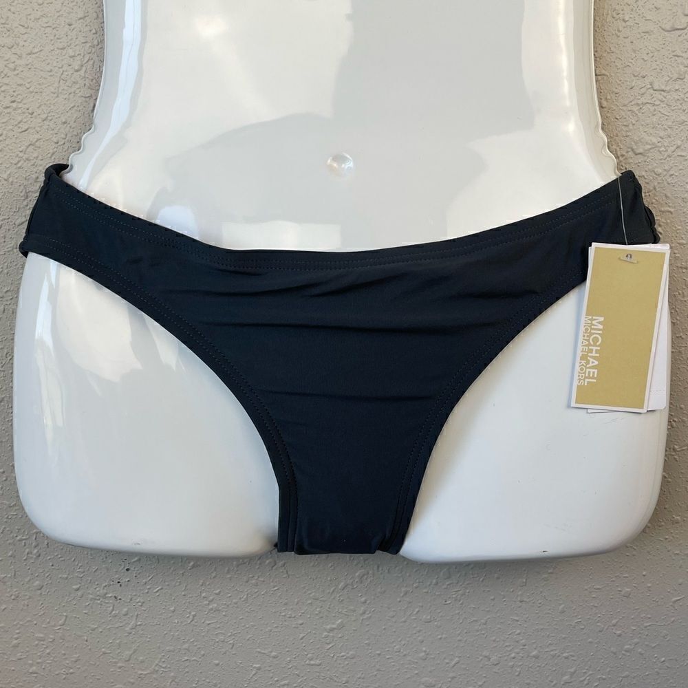NWT MICHAEL Michael Kors Gun Metal Bikini Bottoms Size XS